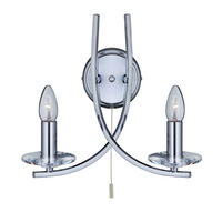 WANDLEUCHTE Ascona 30/29 cm   - Chromfarben, KONVENTIONELL, Glas/Metall (30/29cm) - Searchlight