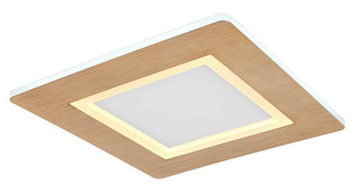 PLAFONIERĂ CU LED - alb/opal, Natur, plastic/metal (30/30/5cm) - Globo