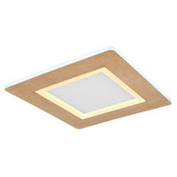 PLAFONIERĂ CU LED - alb/opal, Natur, plastic/metal (30/30/5cm) - Globo