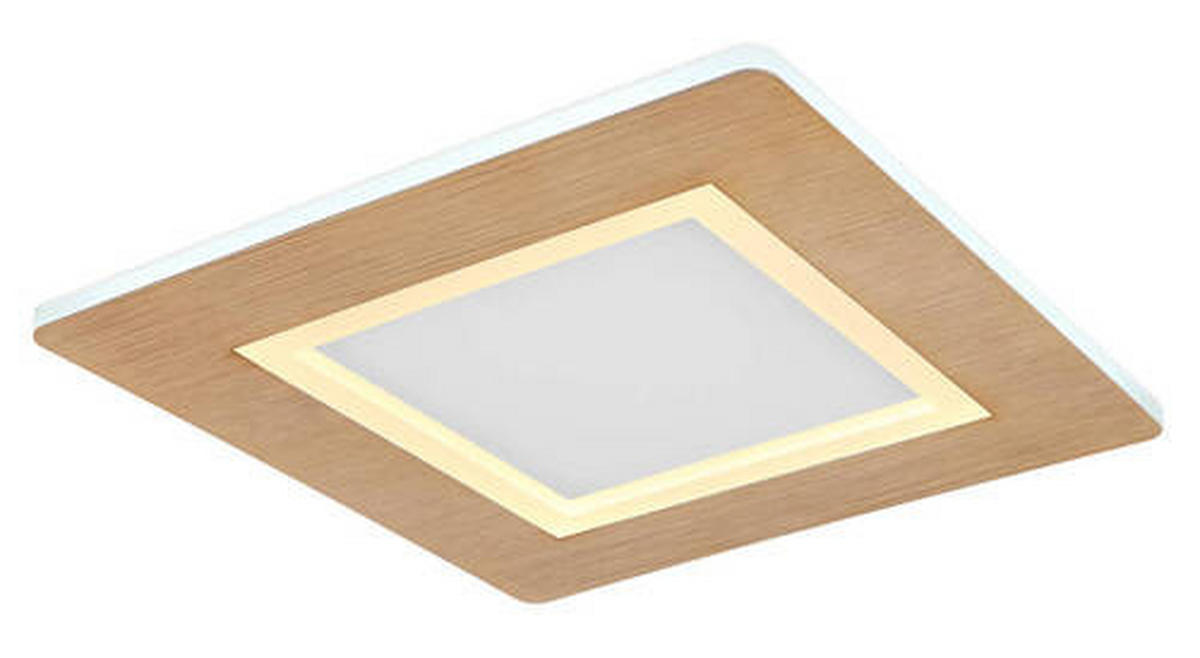 PLAFONIERĂ CU LED - alb/opal, Natur, plastic/metal (30/30/5cm) - Globo