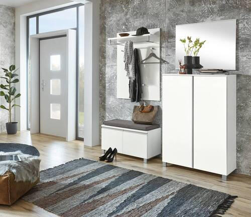 GARDEROBE 5-teilig  in 180/210/40 cm  - Silberfarben/Weiß, Design, Holzwerkstoff (180/210/40cm)