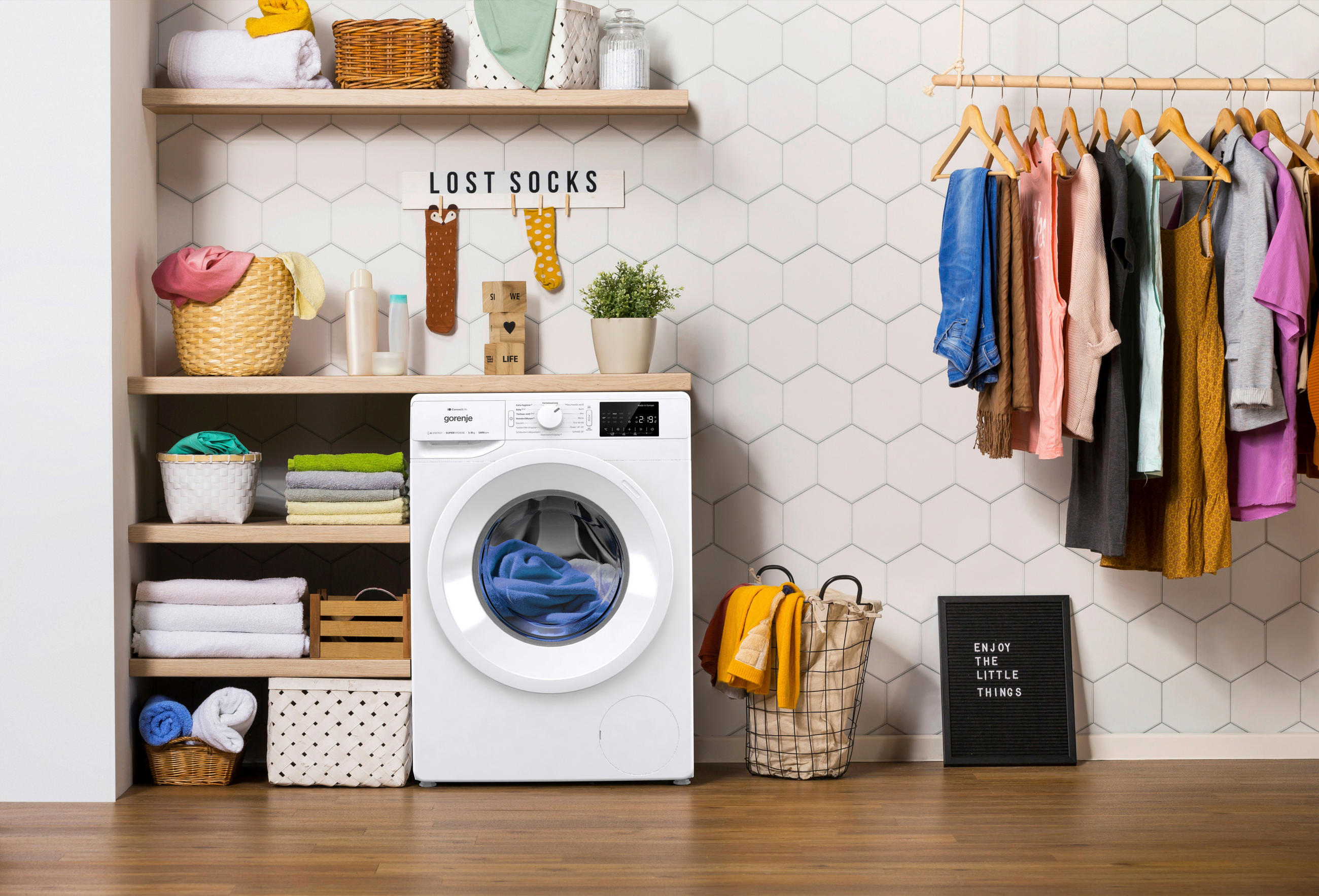 WASCHMASCHINE WPNEI84A1DTS   - Weiß, Basics, Glas/Kunststoff (60/85/54,5cm) - Gorenje