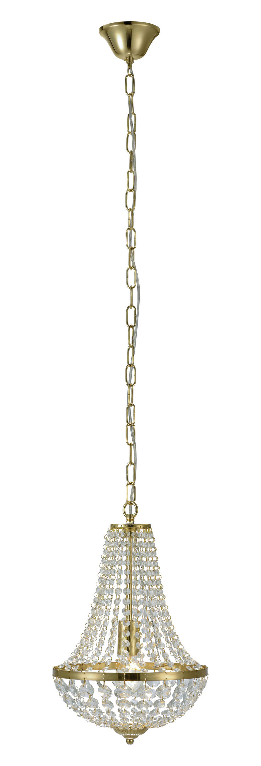 KRONLEUCHTER 30/40 cm   - Klar/Goldfarben, Basics, Glas/Metall (30/40cm) - Markslöjd