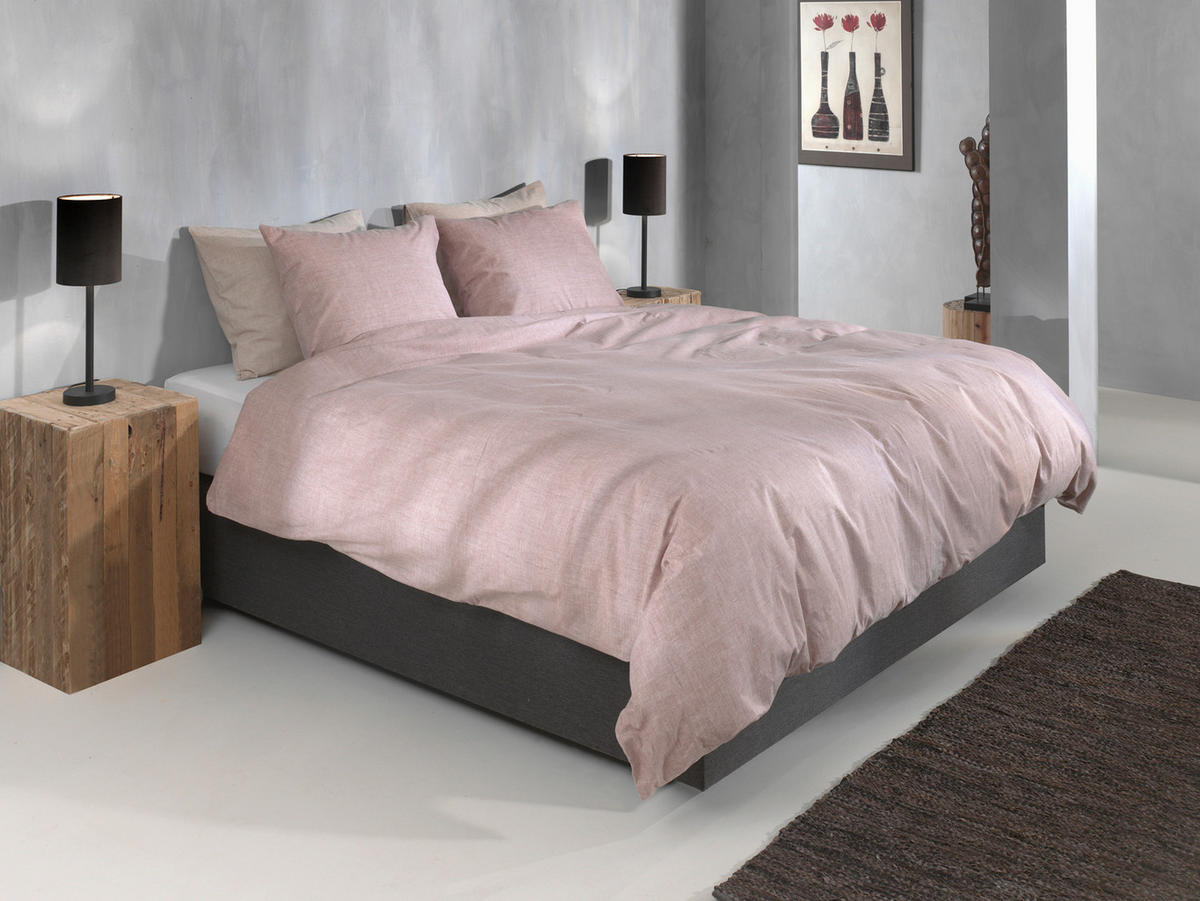 BETTWÄSCHE 2-teilig Flanella-di-Lino Flanell  - Rosa, Basics, Textil (155/220cm)