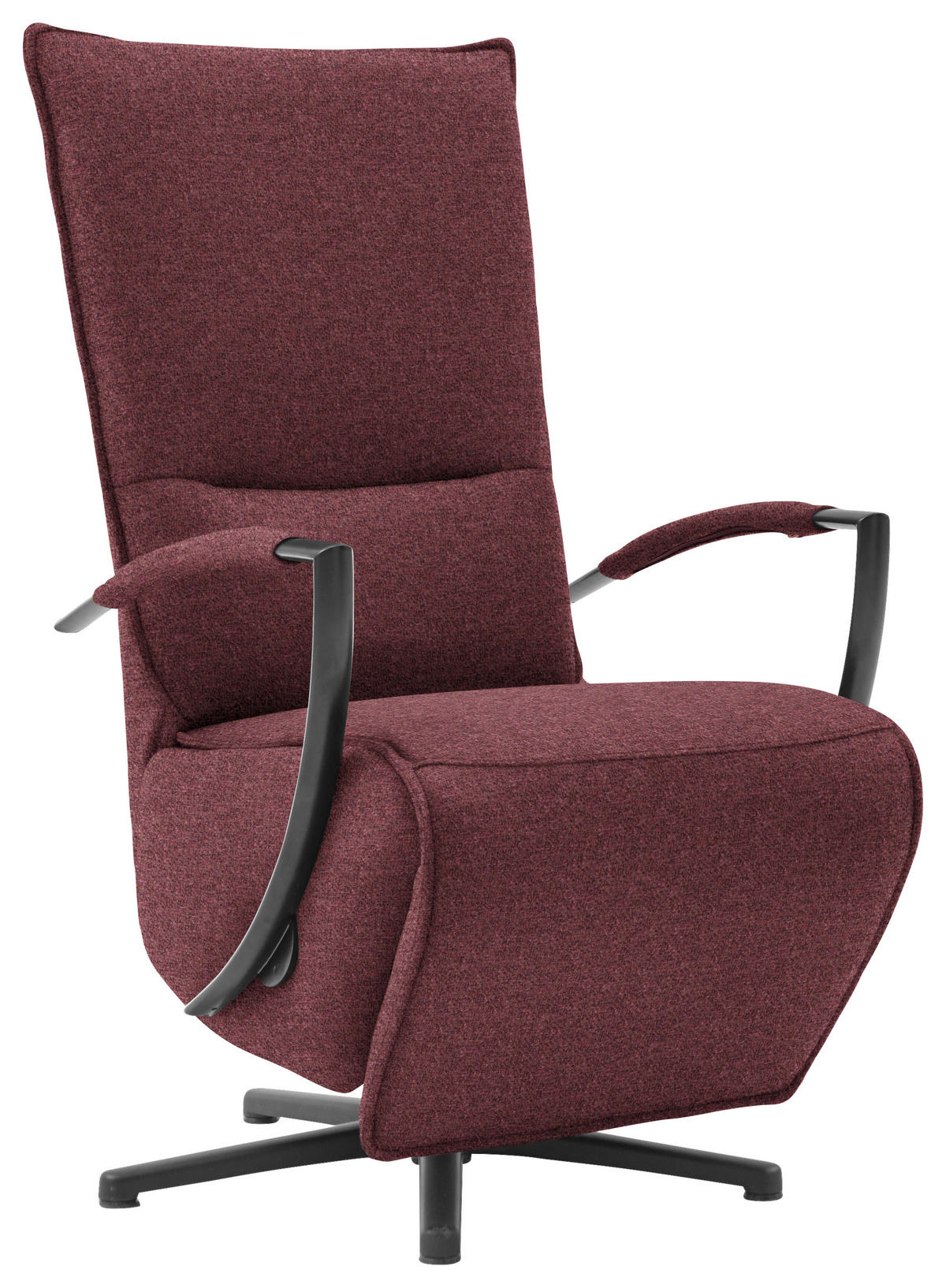 RELAXSESSEL in Textil Rot, Schwarz  - Rot/Schwarz, Design, Textil/Metall (66/110-114/84cm) - Moderano