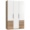 DREHTÜRENSCHRANK  in Eichefarben, Weiß  - Chromfarben/Eichefarben, MODERN, Holzwerkstoff (150/236/58cm) - MID.YOU