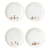 DESSZERTES TÁNYÉR 16 cm  - piros/aranyszínű, Basics, kerámia (16cm)