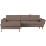 ECKSOFA in Webstoff Taupe  175/282 cm  - Taupe/Eichefarben, Design, Holz/Textil (175/282cm) - Carryhome