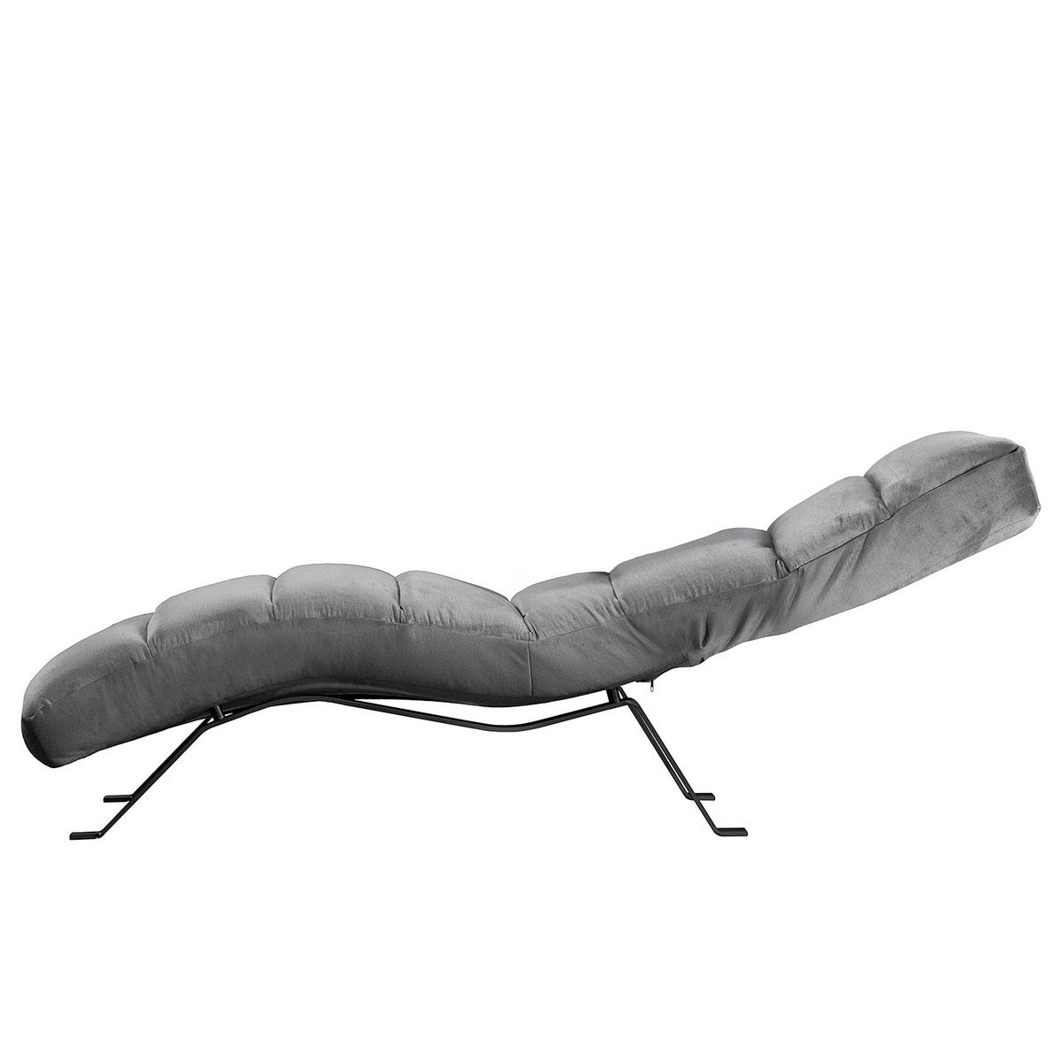 RELAXLIEGE SWING Samt Anthrazit  - Anthrazit/Schwarz, Design, Textil/Metall (65/65-95/171cm) - Livetastic