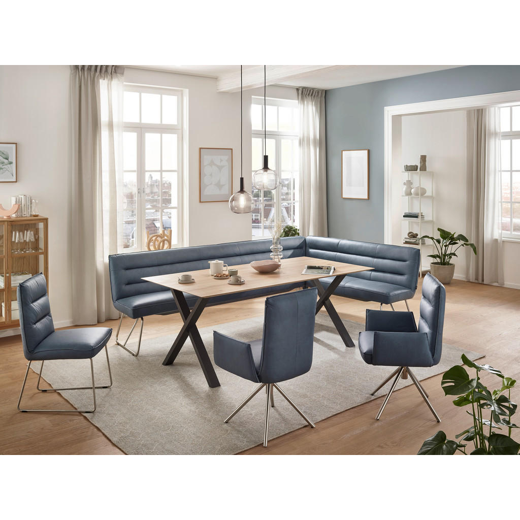 Thumbnail - Dieter Knoll Eckbank, Anthrazit, Edelstahl, Greige, Metall, Textil, 4-5-Sitzer, L-Form, Eckteil, seitenverkehrt montierb...