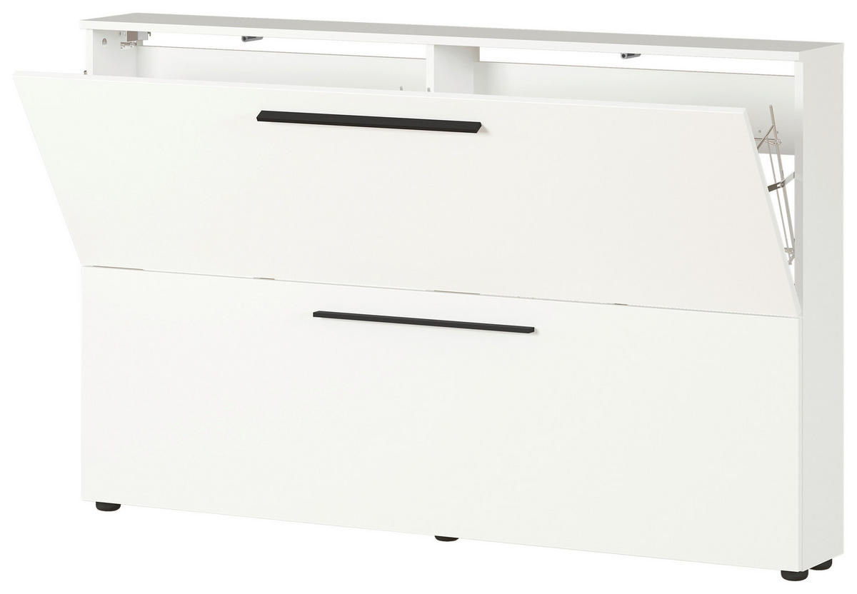 SCHUHKIPPER  in 140/85/19 cm  - Weiss/Schwarz, Basics, Holzwerkstoff/Kunststoff (140/85/19cm)