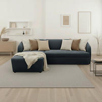 ECKSOFA 100 033 Grau Webstoff Rücken echt  - Taupe/Schwarz, MODERN, Kunststoff/Textil (148/230cm) - Livetastic