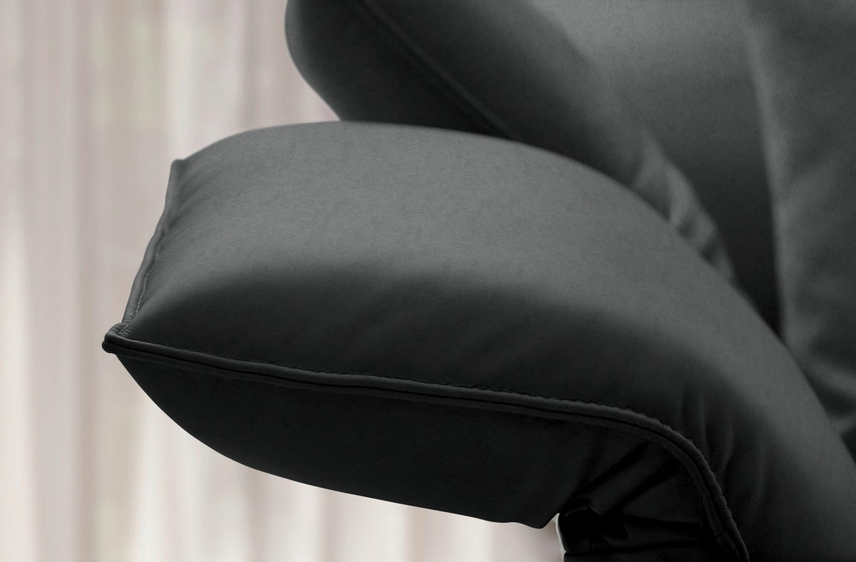 ECKSOFA Echtleder Anthrazit  - Anthrazit, Design, Leder/Metall (230/290cm) - Johann Jakob