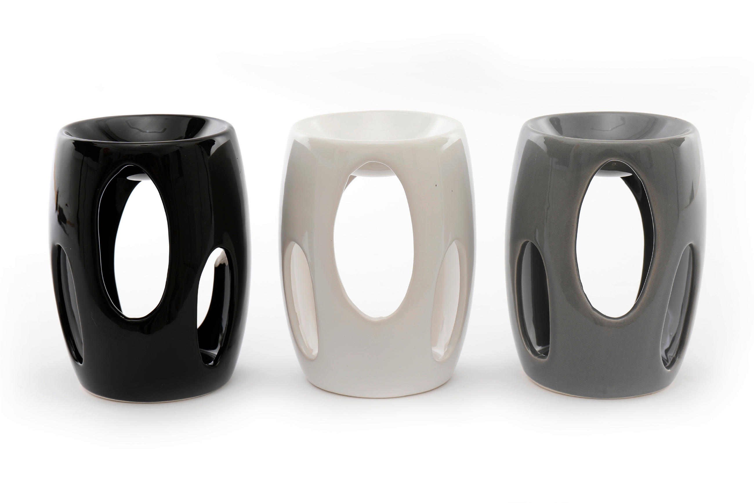 CĂȚUIE PENTRU FUMIGAȚII   - alb/negru, Basics, ceramică (9,0/13,0/9,0cm)