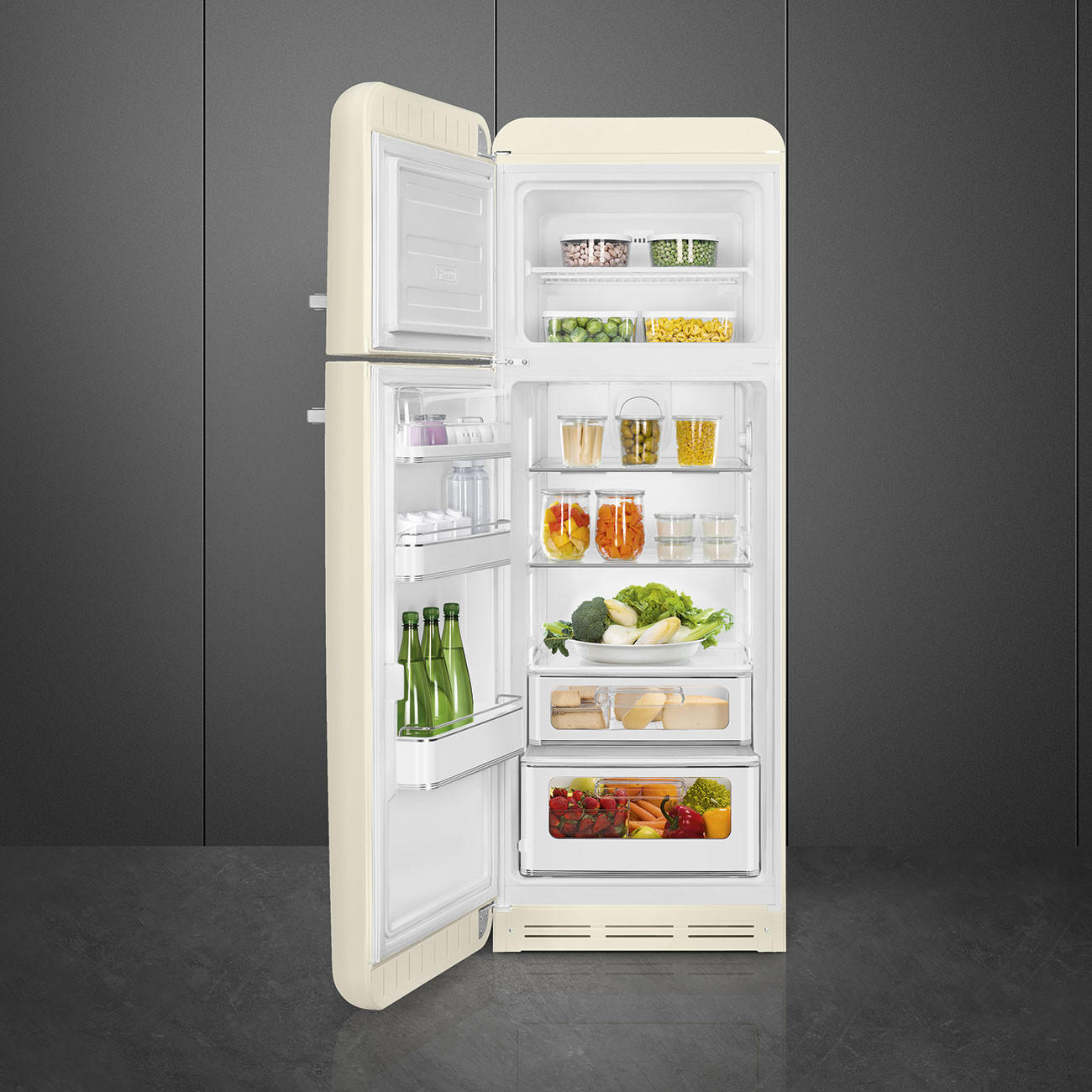 KÜHL-GEFRIER-KOMBINATION FAB30LCR5  - Creme, MODERN, Metall (60/172/72,8cm) - SMEG
