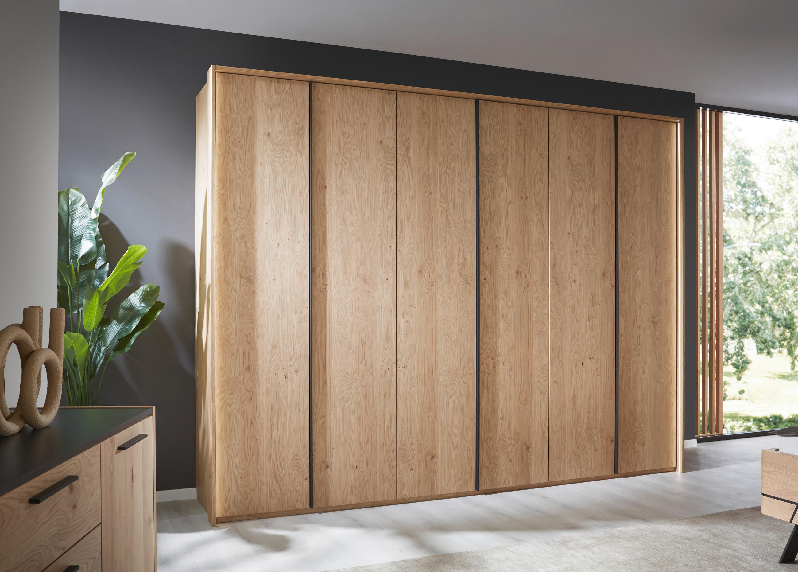 DREHTÜRENSCHRANK 299,2/229,4/59,5 cm 6-türig Eichefarben  - Eichefarben/Anthrazit, KONVENTIONELL, Holz/Holzwerkstoff (299,2/229,4/59,5cm) - Dieter Knoll