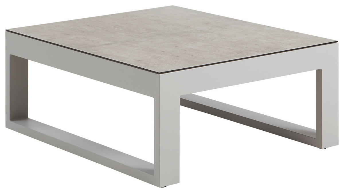 LOUNGETISCH 90/78/37 cm Metall, Glas  - Hellgrau, Design, Glas/Metall (90/78/37cm) - Amatio