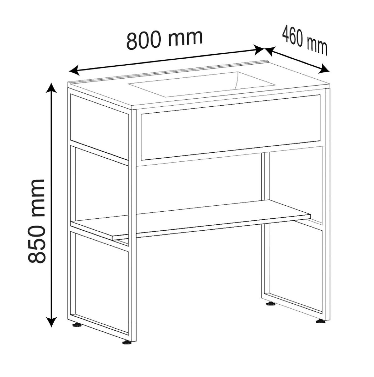 WASCHTISCHKOMBI 80 cm  - Honigeiche/Weiss, Modern, Keramik/Holzwerkstoff (80cm) - MID.YOU