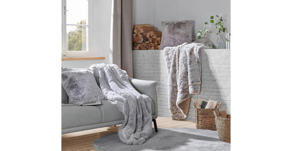 FELLDECKE SILBERFUCHS 150/200 cm - Silberfarben, KONVENTIONELL, Textil/Fell (150/200cm) - Novel