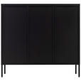 VITRINE in Schwarz  - Schwarz, Design, Glas/Metall (120/110/35cm) - Xora