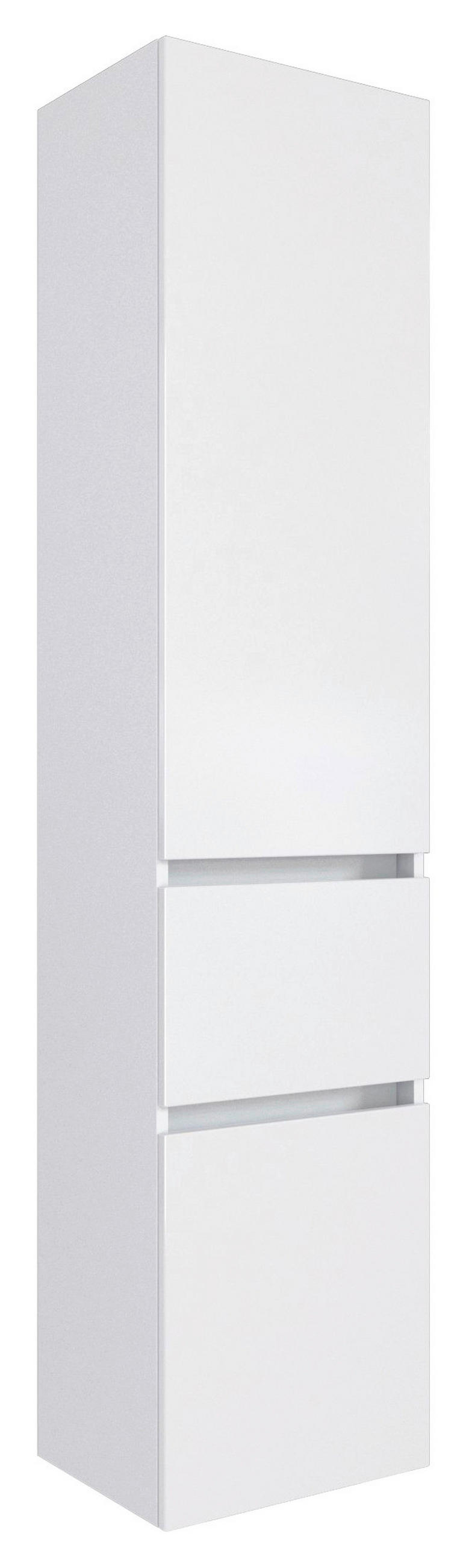 VYSOKÁ SKRINKA, biela, biela, 40/185/35 cm - biela/strieborná, Basics, kompozitné drevo/plast (40/185/35cm) - Held