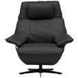 RELAXSESSEL in Leder Anthrazit  - Anthrazit/Schwarz, Design, Leder/Metall (92/79/82cm) - Dieter Knoll