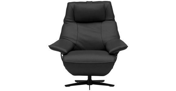 RELAXSESSEL in Leder Anthrazit  - Anthrazit/Schwarz, Design, Leder/Metall (92/79/82cm) - Dieter Knoll