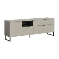 TV-SZEKRÉNY 185/64/41 cm  - kasmírszínű/fekete, Design, faalapú anyag/fém (185/64/41cm) - Livetastic