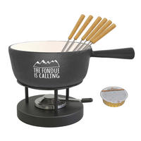 FONDUESET Heidi Cheese Line: The fondue is calling  - Weiss/Schwarz, Basics, Metall (36,50/27,00/31,00cm) - Heidi Cheese Line