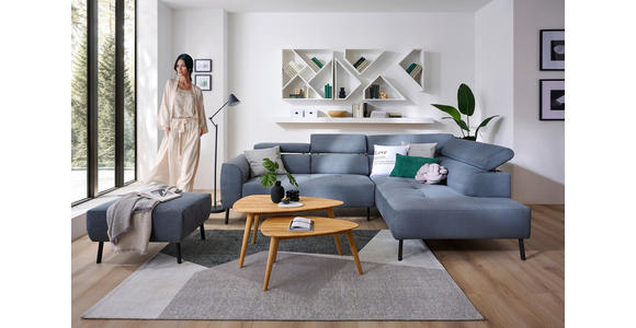 ECKSOFA in Feincord Anthrazit 280/205 cm - Anthrazit/Schwarz, Design, Textil/Metall (280/205cm) - Xora