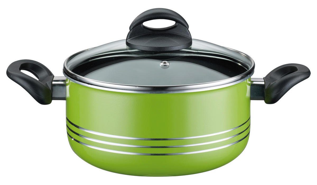 KOCHTOPFSET MILANO color 4-teilig  - Hellgrün, Basics, Metall - GSW