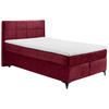 BOXSPRINGBETT 140/200 cm  in Bordeaux  - Bordeaux/Schwarz, Design, Holzwerkstoff/Kunststoff (140/200cm) - Xora