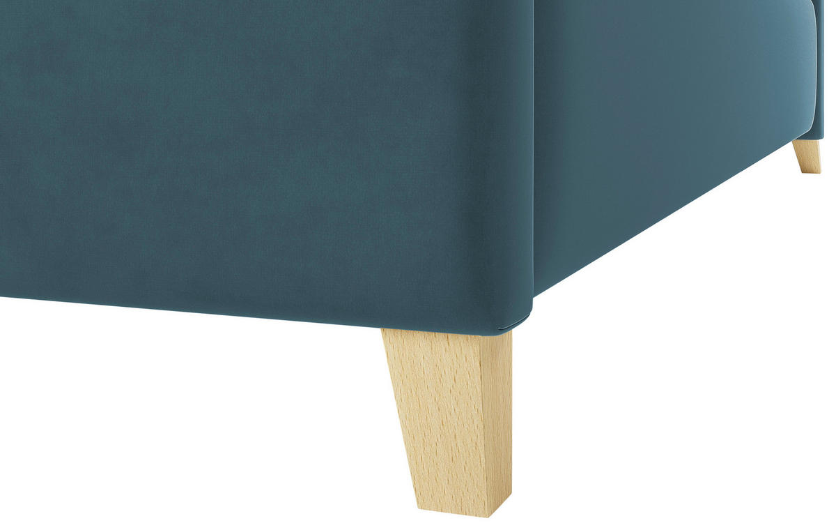 POLSTERBETT 140/200 cm  in Blau  - Blau/Eichefarben, Konventionell, Holz/Textil (140/200cm) - Hom`in