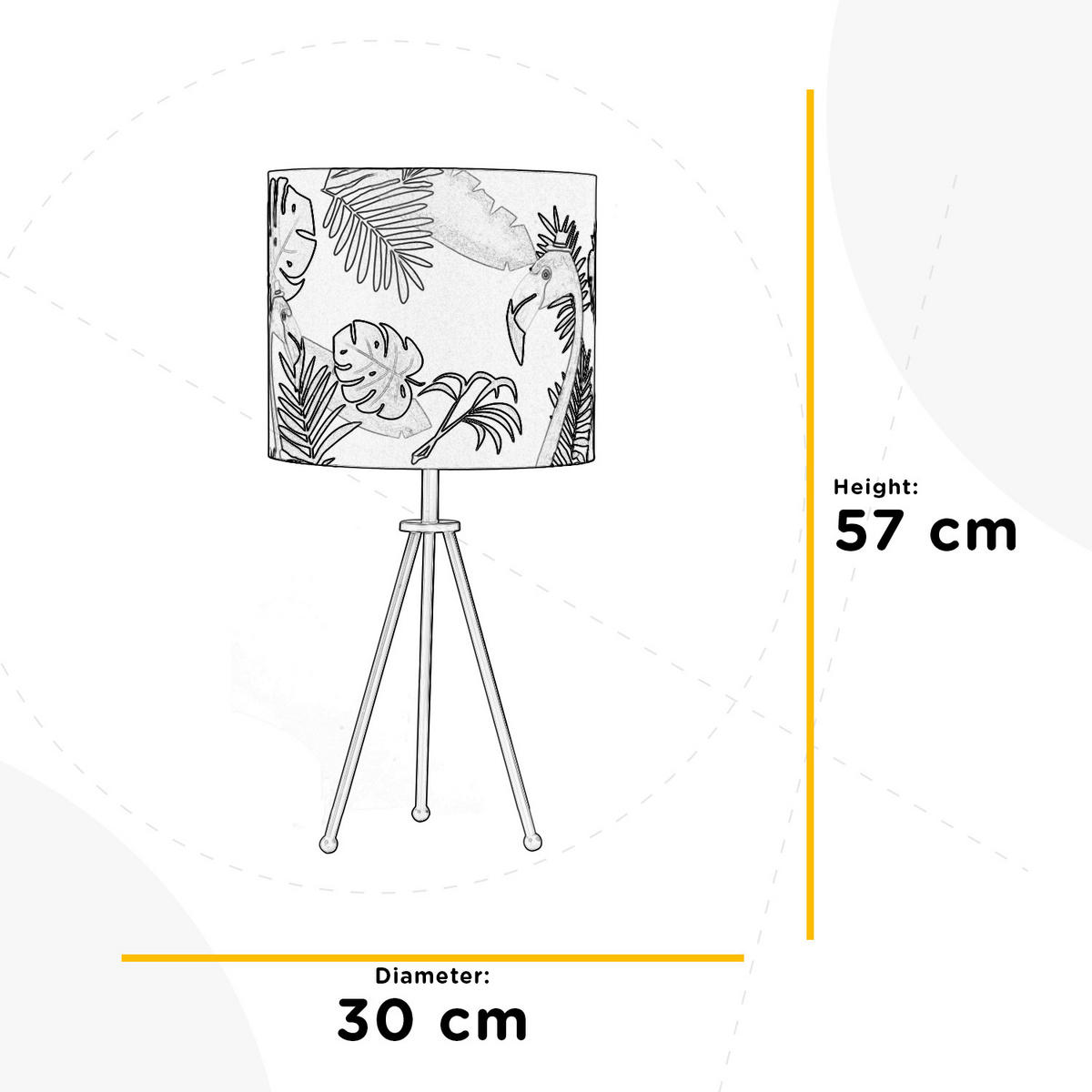 TISCHLEUCHTE 30/57 cm   - Weiß, Trend, Textil/Metall (30/57cm)