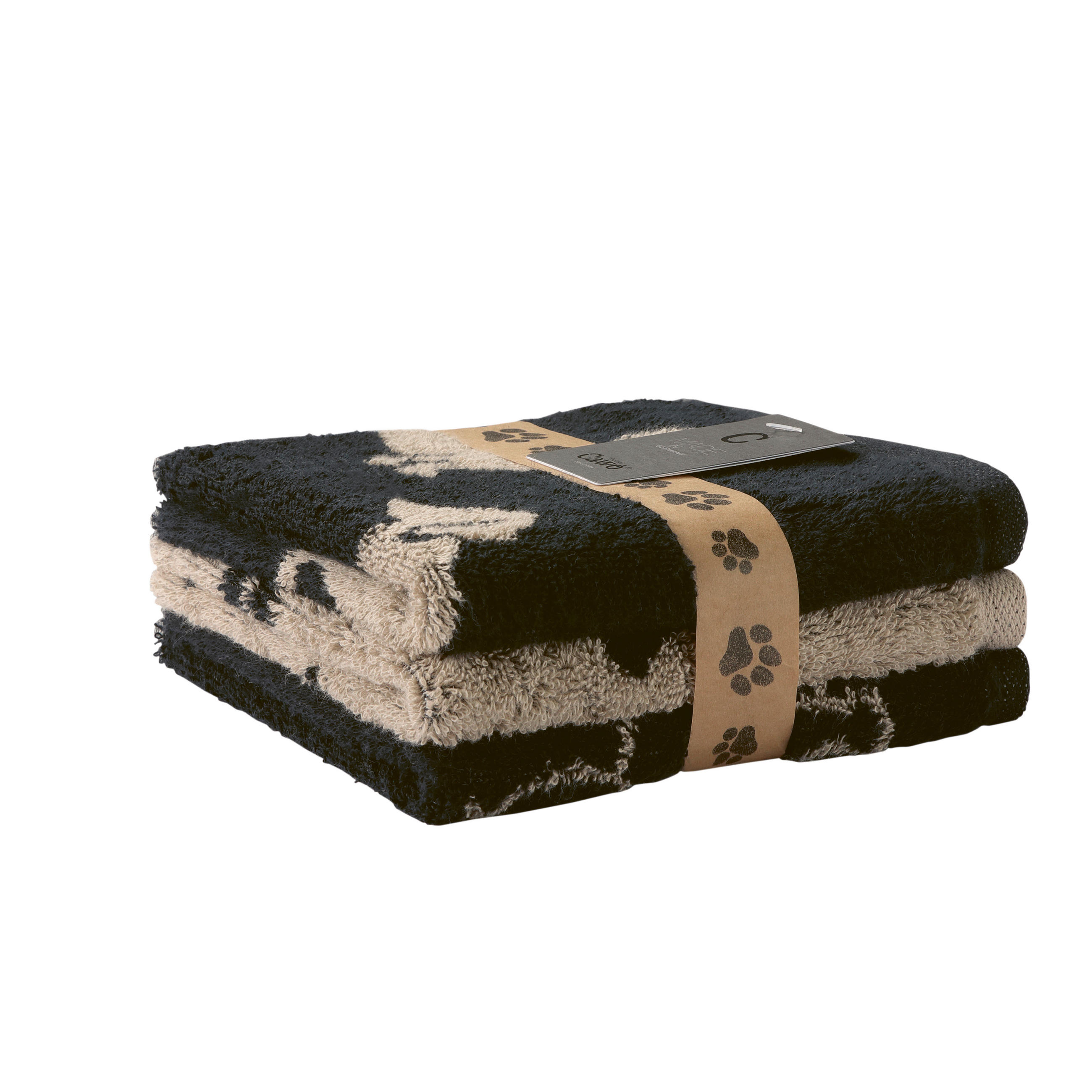SEIFTUCHSET We love dogs Schwarz 3-teilig 30/30 cm  - Schwarz, Basics, Textil (30/30cm) - Cawoe