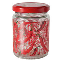 VORRATSGLAS 0,24 l  - Rot, Trend, Glas/Metall (6,8/9,3cm)