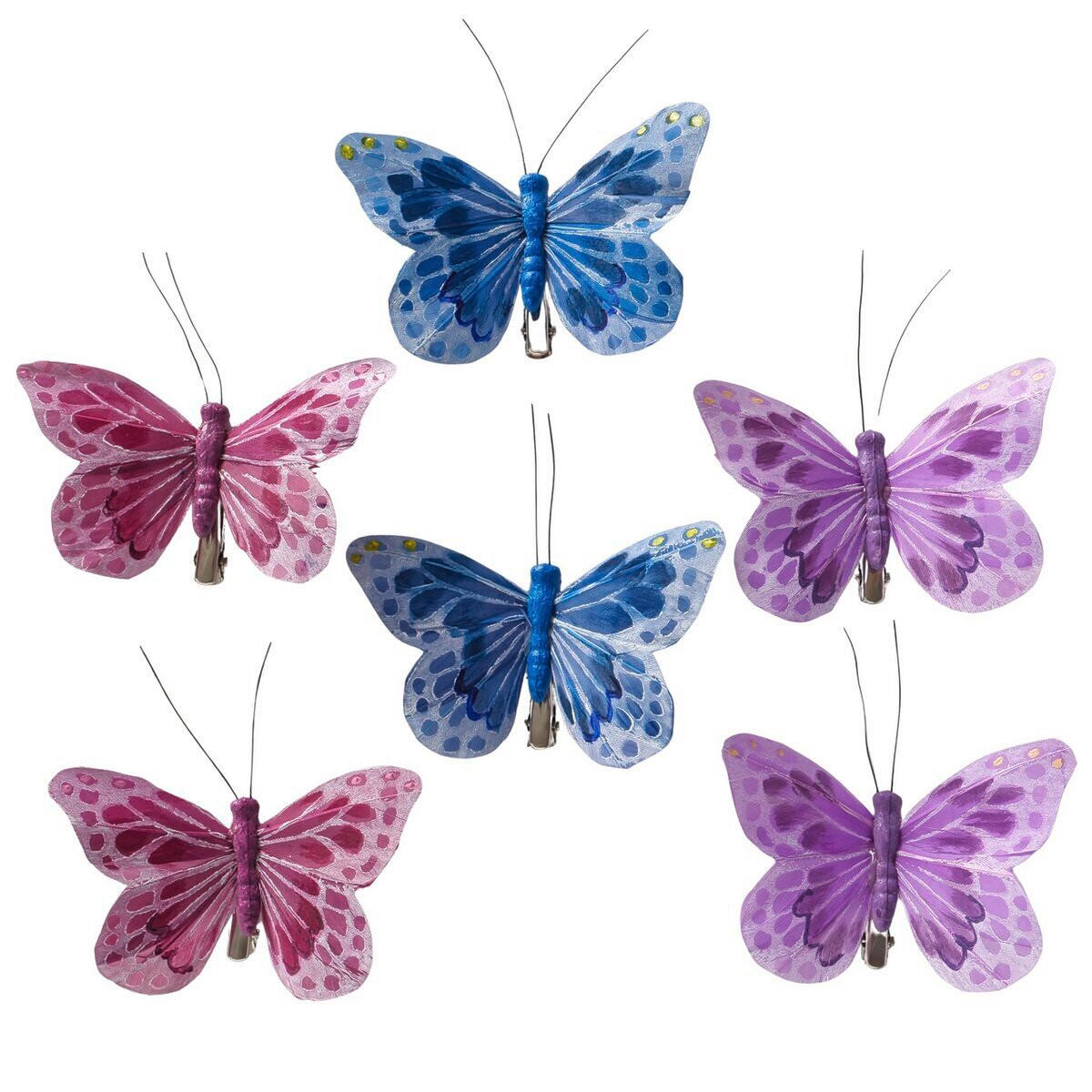 DEKOSCHMETTERLING - Türkis/Pink, LIFESTYLE, Kunststoff/Textil (9/8,5/2,2cm)