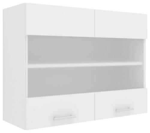 KÜCHENOBERSCHRANK 80/60/31 cm  in Weiß  - Alufarben/Weiß, KONVENTIONELL, Glas/Holzwerkstoff (80/60/31cm) - MID.YOU