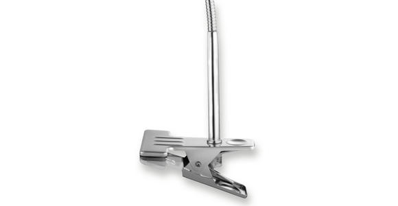 Klemmleuchte Christel Chrom mit Beweglichem Arm - MODERN, Kunststoff/Metall (29,5/8/44cm) - Luca Bessoni