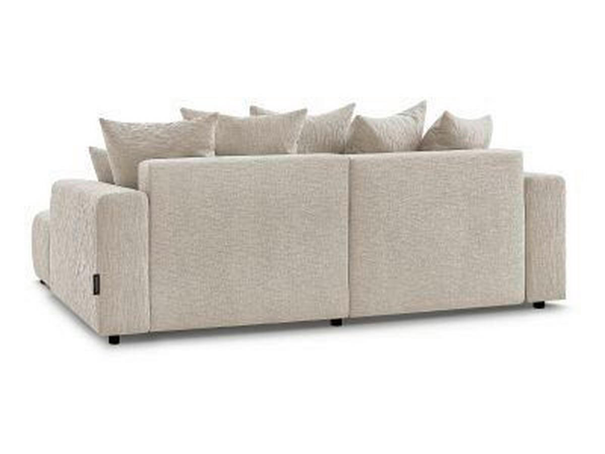 ECKSOFA Ottomane rechts  ATILLA Beige Struktur  - Beige/Schwarz, MODERN, Kunststoff/Textil (244/149cm)