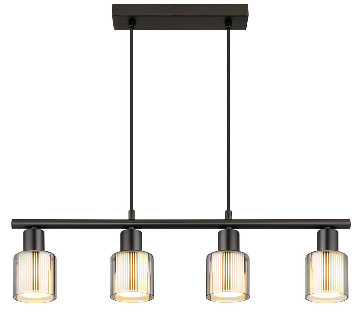 HÄNGELEUCHTE 62/8/120 cm  - Schwarzchrom/Schwarz, Design, Glas/Kunststoff (62/8/120cm) - Globo