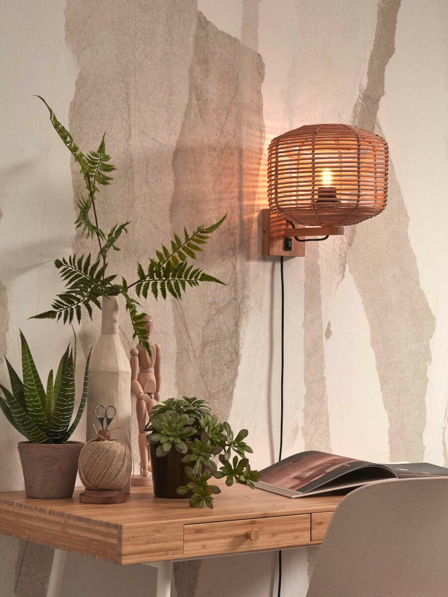 WANDLEUCHTE GOOD&MOJO 25/30/25 cm - Naturfarben, Trend (25/30/25cm) - Good & Mojo