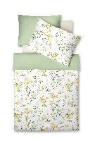POSTELJINA 140/200 cm makosaten žuta, bela, svetlozelena, tamnonarandžasta, šumsko zelena, sivo-plava  - bela/šumsko zelena, Konvencionalno, tekstil (140/200cm) - Fleuresse