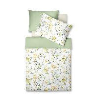POSTELJINA 140/200 cm makosaten žuta, bela, svetlozelena, tamnonarandžasta, šumsko zelena, sivo-plava  - bela/šumsko zelena, Konvencionalno, tekstil (140/200cm) - Fleuresse
