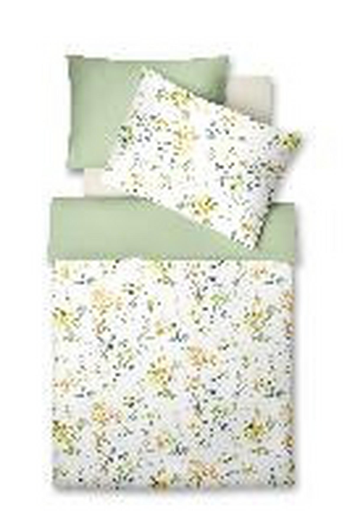 POSTELJINA 140/200 cm makosaten žuta, bela, svetlozelena, tamnonarandžasta, šumsko zelena, sivo-plava  - bela/šumsko zelena, Konvencionalno, tekstil (140/200cm) - Fleuresse