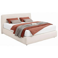 BOXSPRINGBETT 200/200 cm,  in Creme, H2 + H2 = mittel  - Creme/Schwarz, Design, Kunststoff/Textil (200/200cm) - RUF Betten