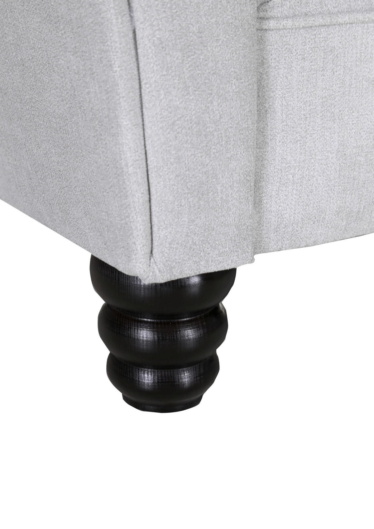 BIGSOFA Flachgewebe Hellgrau  - Dunkelbraun/Hellgrau, KONVENTIONELL, Holz/Textil (270/80/110cm) - Livetastic