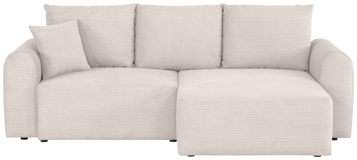 ECKSOFA in Cord Weiss  - Weiss, Design, Textil (250/151cm) - MID.YOU