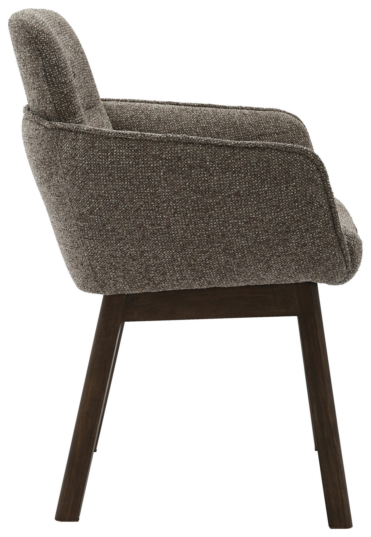 ARMLEHNSTUHL  in Struktur  - Dunkelbraun/Grau, MODERN, Holz/Textil (61/88/59cm) - MID.YOU