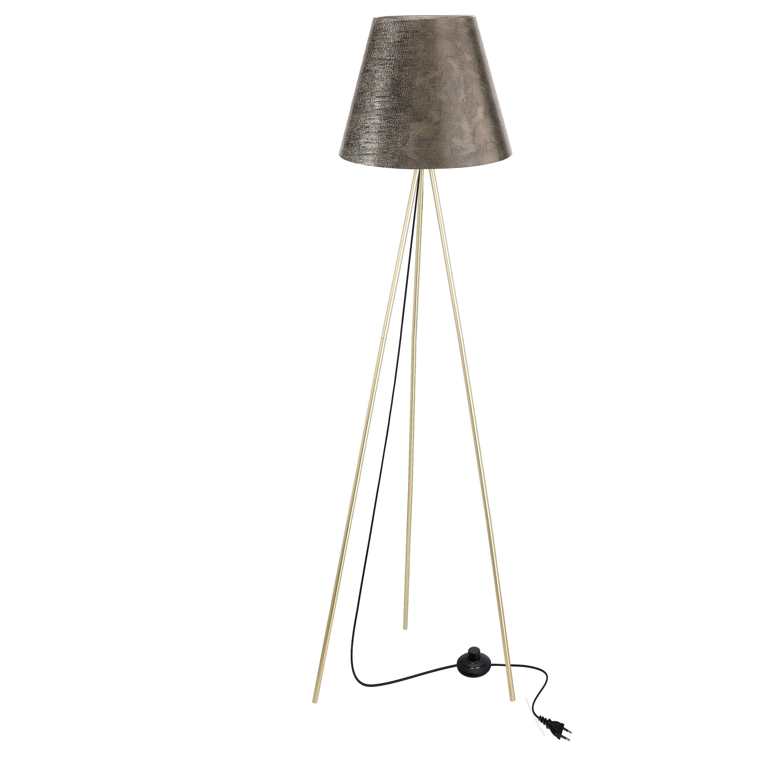 STEHLEUCHTE Platino 48/48/150 cm  - Goldfarben, KONVENTIONELL, Kunststoff/Metall (48/48/150cm)